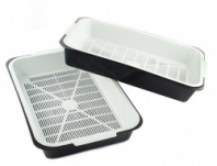 Лоток Дарэлл CLASSIC для кошек с сеткой черный/белый  63359 (40*26*6,5см) 