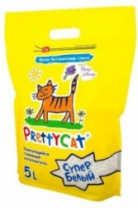 PrettyCat наполнитель комкующийся для кошачьих туалетов "Cупер белый" с ароматом лаванды 4,2 кг (5 л) 