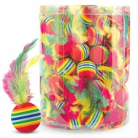 Игрушка д/к "Мяч с пером", d35мм 1 шт (туба 120шт.), Triol 