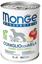 Monge Dog Monoprotein Fruits консервы для собак паштет из кролика с яблоком 400г