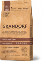 Сухой беззерновой корм GRANDORF для собак всех пород утка с бататом 1 кг