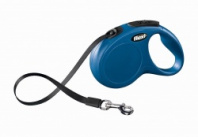 Поводок-рулетка Flexi New Classic до 15кг лента синяя 58674 (S, 5 м) Поводок-рулетка Flexi New Classic до 15кг лента синяя 58674 (S, 5 м)