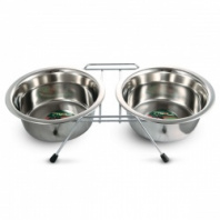 Миска Triol для животных на подставке с ножками металл 2шт 0,35л 9002 Миска Triol для животных на подставке с ножками металл 2шт 0,35л 9002