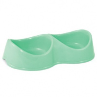 Миска двойная пластик Бисквит бирюзовая 0,25л Миска двойная пластик Бисквит бирюзовая 0,25л