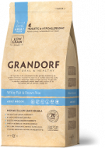 Сухой низкозерновой корм GRANDORF для взрослых кошек белая рыба с бурым рисом 400 гр Сухой низкозерновой корм GRANDORF для взрослых кошек белая рыба с бурым рисом 400 гр