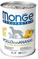 Monge Dog Monoprotein Fruits консервы для собак паштет из курицы с ананасом 400г
