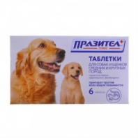 Празител+ таблетки д/собак и щенков средних и крупных пород, 6 таб/уп 