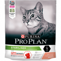 Сухой корм Pro Plan® для взрослых стерилизованных кошек и кастрированных котов, для поддержания органов чувств, с высоким содержанием лосося, Пакет, 400 г 