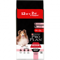 ПроПлан д/с средних пород с чув кожей лосось 12+2 (PRPLN Medium Adult StveSkn Slmn)
