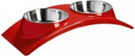 SuperDesign миска двойная на меламиновой подставке "Элеганс" 2х160 мл красная SuperDesign миска двойная на меламиновой подставке "Элеганс" 2х160 мл красная
