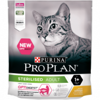 Сухой корм Pro Plan® для взрослых стерилизованных кошек и кастрированных котов старше 1 года, с высоким содержанием курицы, Пакет, 400 г 