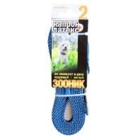 Поводок капроновый с двойной латек нитью 2м* 15мм, ЗООНИК, синий