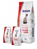 Сухой полнорационный корм для взрослых кошек  Мясной рацион 