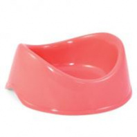 Миска двойная пластик Бисквит коралловая 0,25л