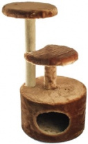 Дом-Когтеточка ЧИП 48х40х71см круглый с 2 полками джут 