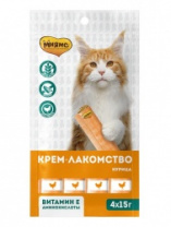Крем-лакомство Мнямс для кошек с курицей 4 шт 703836 (15г) Крем-лакомство Мнямс для кошек с курицей 4 шт 703836 (15г)
